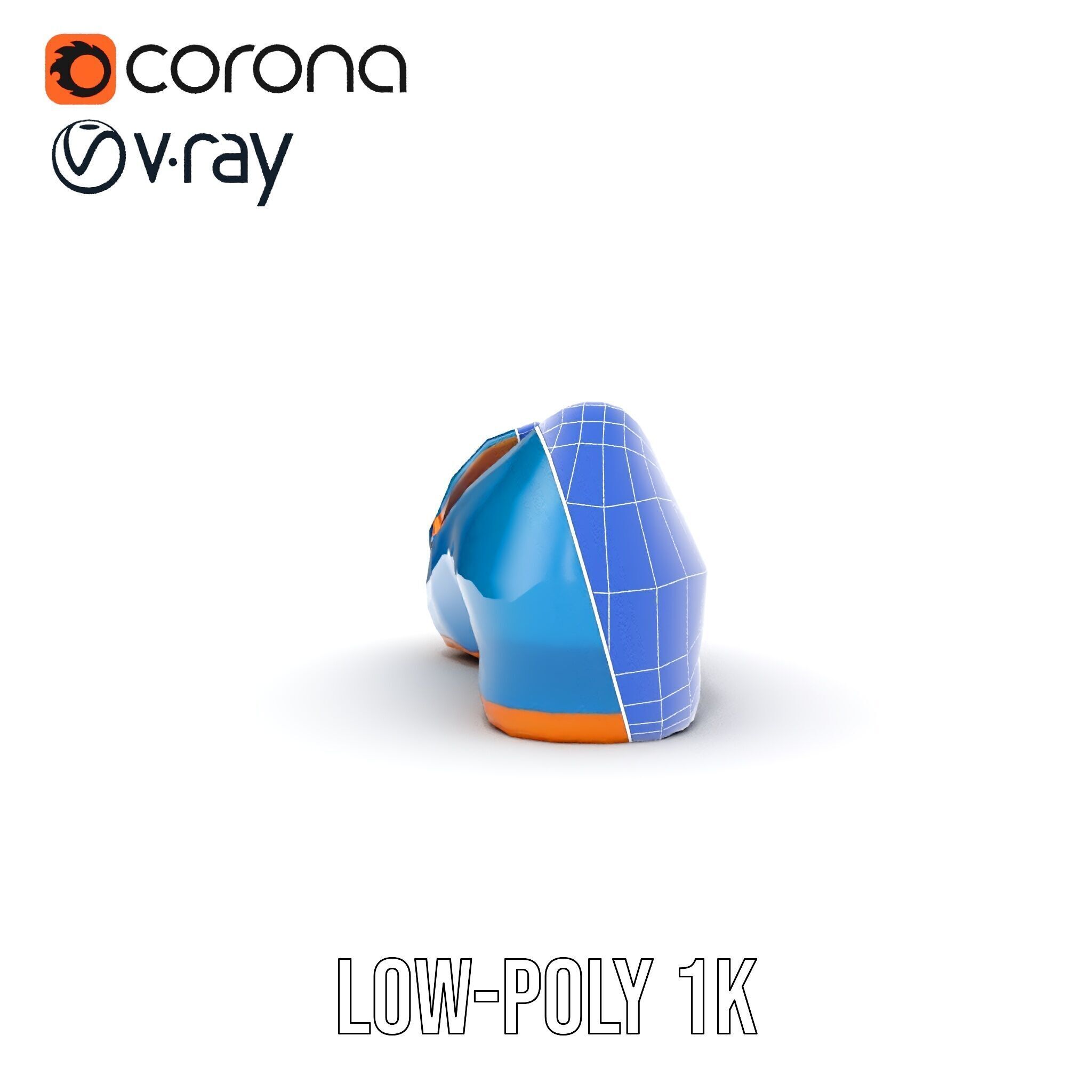 Embroidered Blue Loafer D Model Pack Low-poly 3D model_29