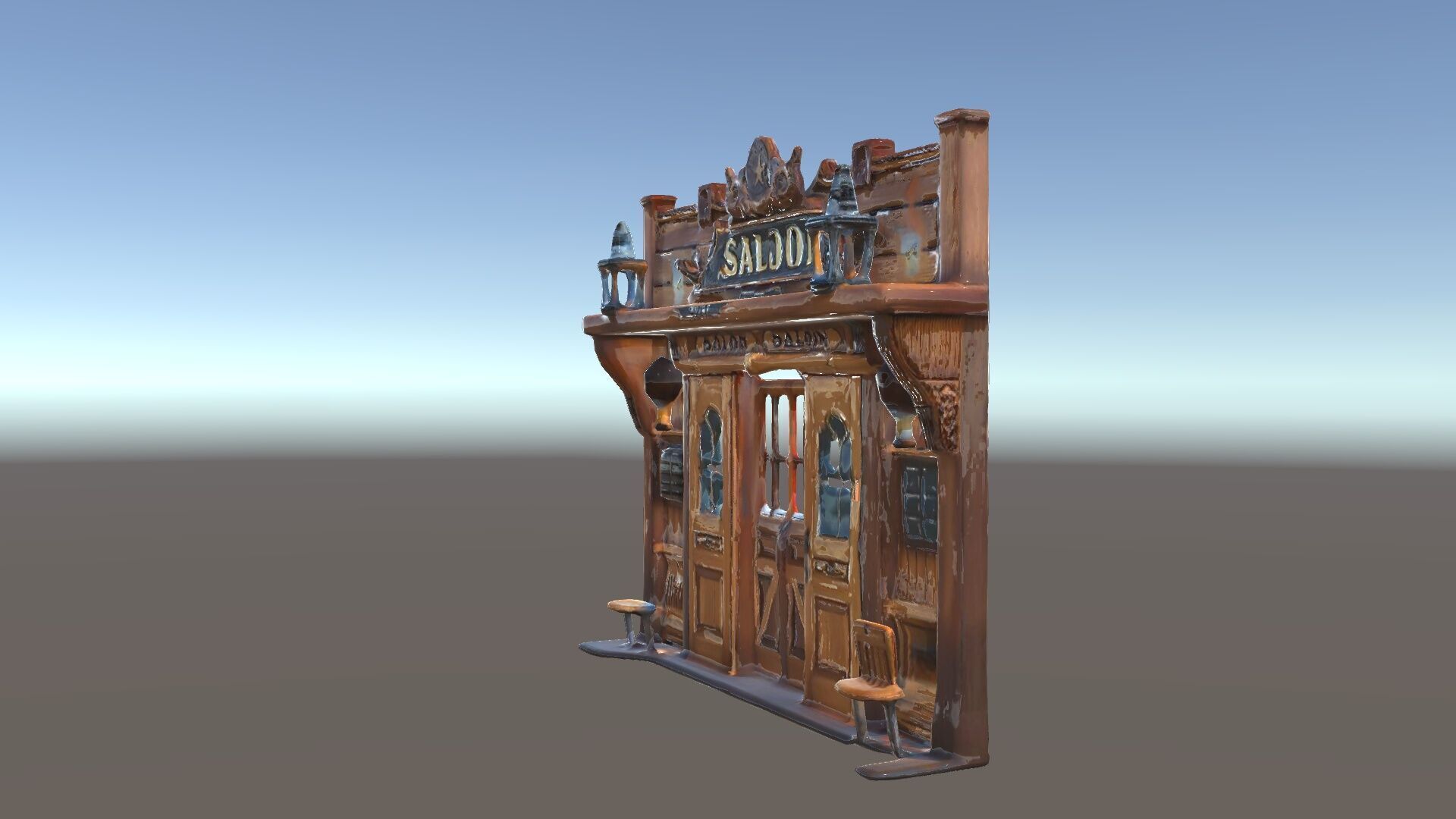 Western Saloon Frontage Model Pack with Detailed Features Low-poly 3D model_33