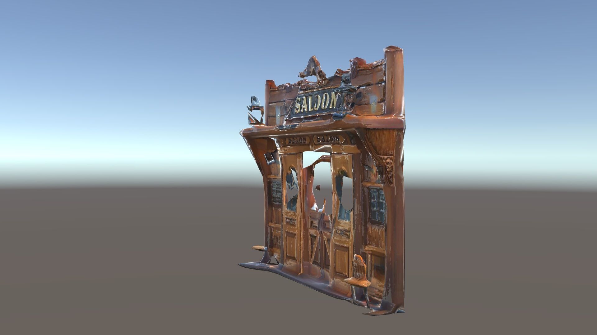 Western Saloon Frontage Model Pack with Detailed Features Low-poly 3D model_34