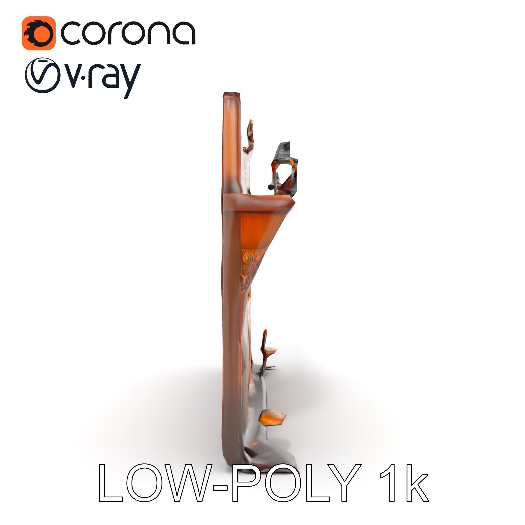 Western Saloon Frontage Model Pack with Detailed Features Low-poly 3D model_17