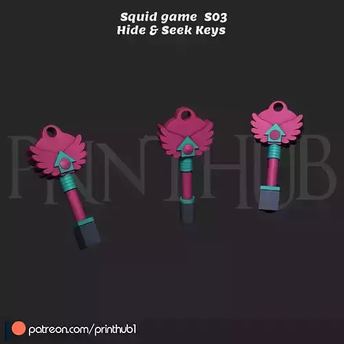 Squid Game Hide Seek Game Keys High Detail Cosplay Prop STL File 3D print model