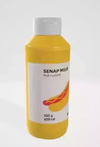 mustard sauce for hot dog 3d for interior