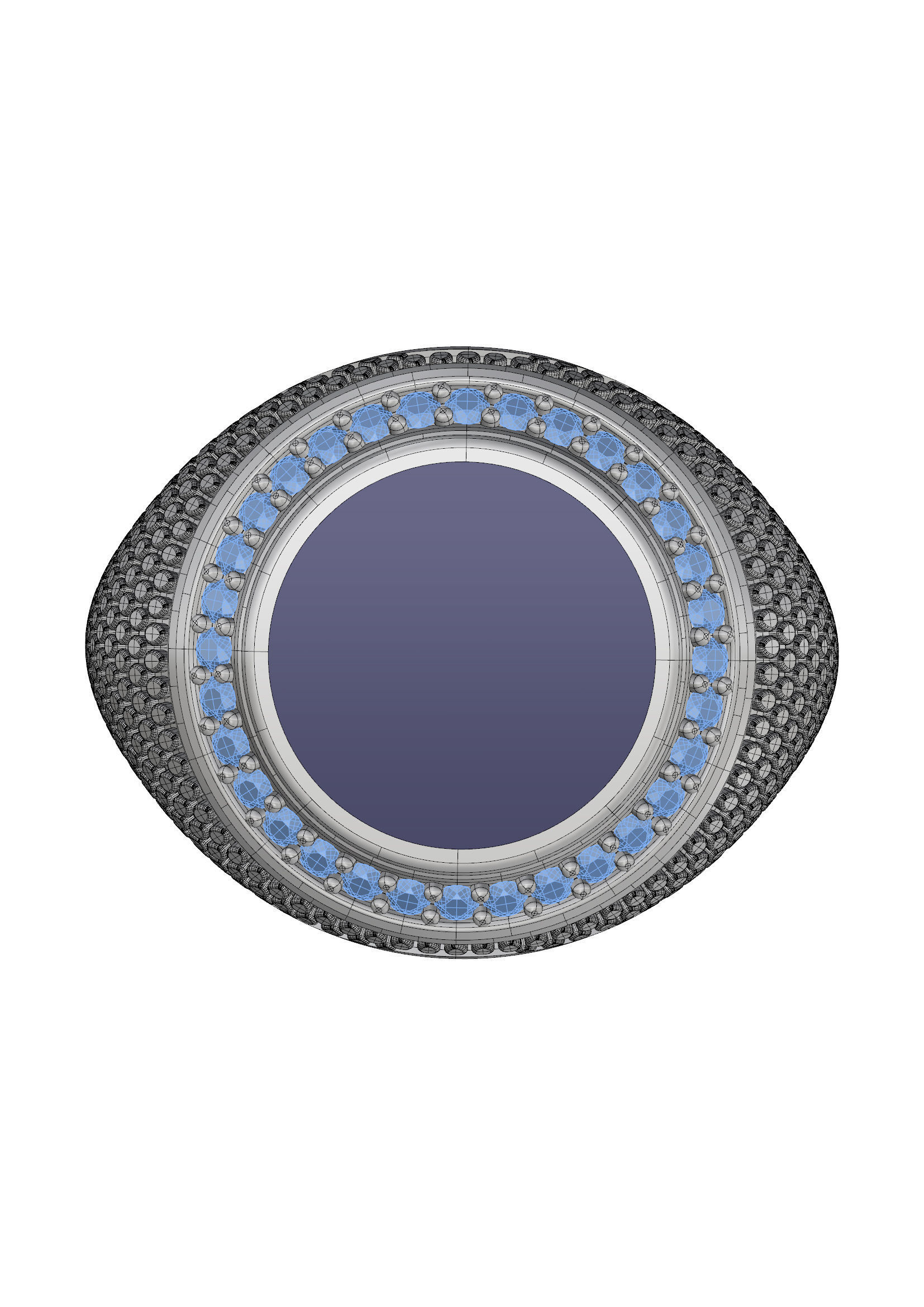 Men Ring  with onyx and diamonds  3D print model_3