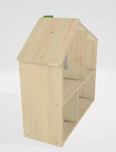 3d wood house 3D model_0