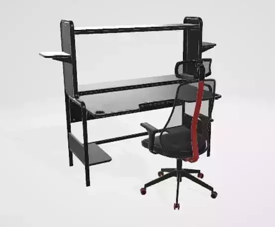 3d pc gaming table with chair