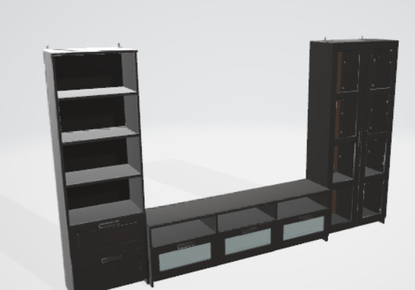 3d bookshelf for interior scene 3D model_2