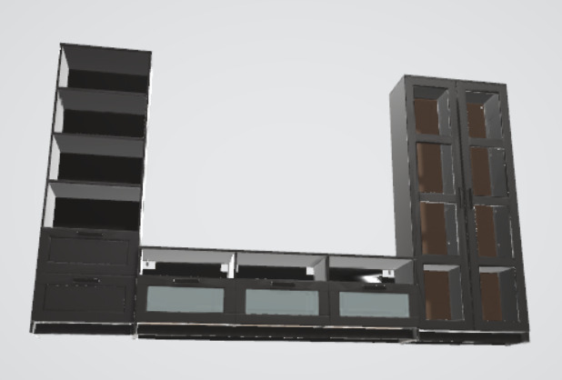 3d bookshelf for interior scene 3D model_1