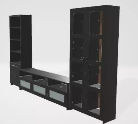 3d bookshelf for interior scene 3D model_0