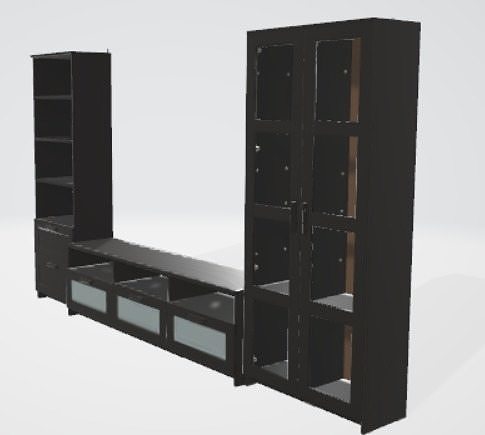 3d bookshelf for interior scene 3D model
