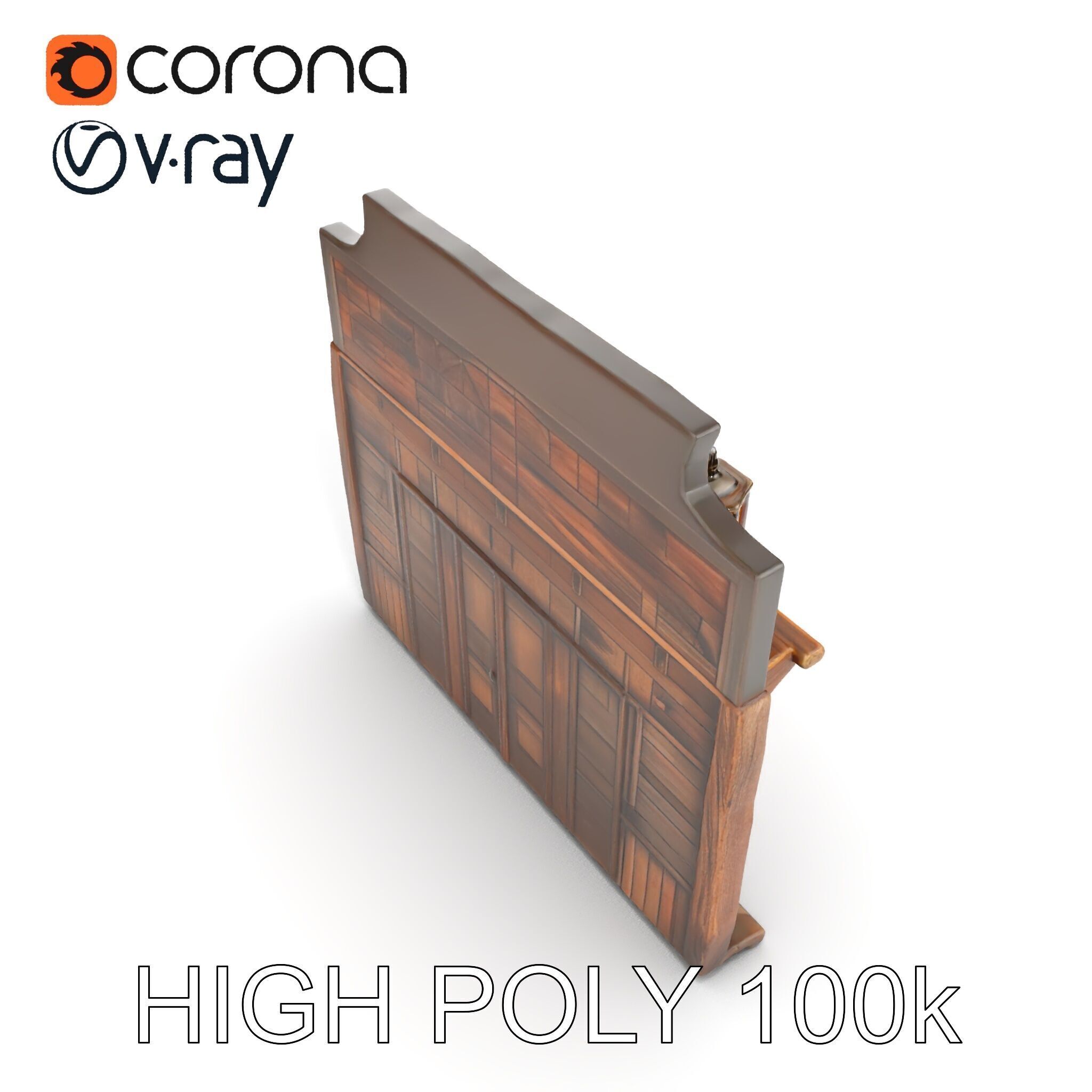 Western Saloon Entrance model pack with detailed wood texture Low-poly 3D model_7