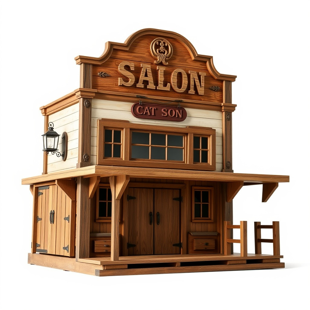 Western Saloon Building D Model Pack Low-poly 3D model_2