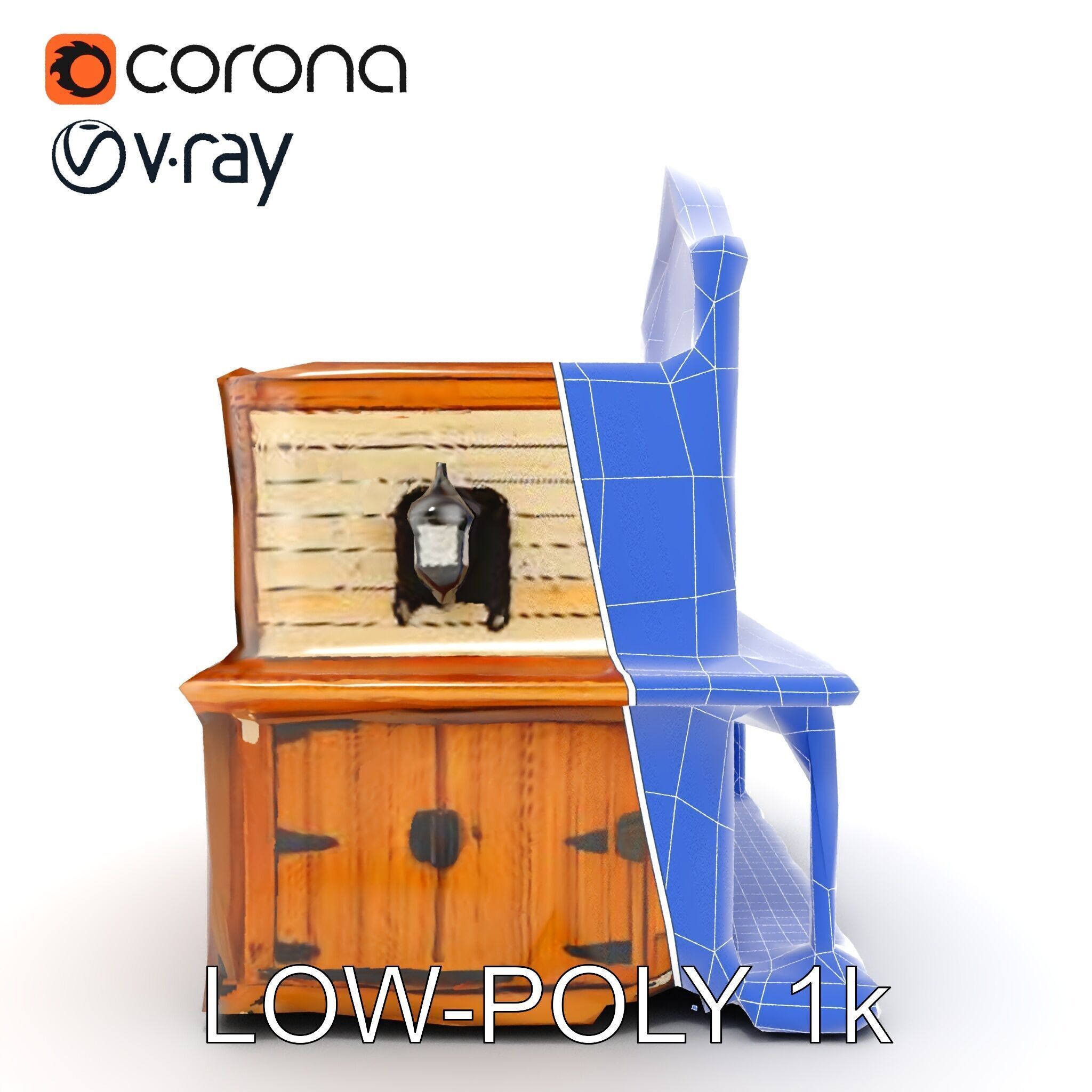 Western Saloon Building D Model Pack Low-poly 3D model_31