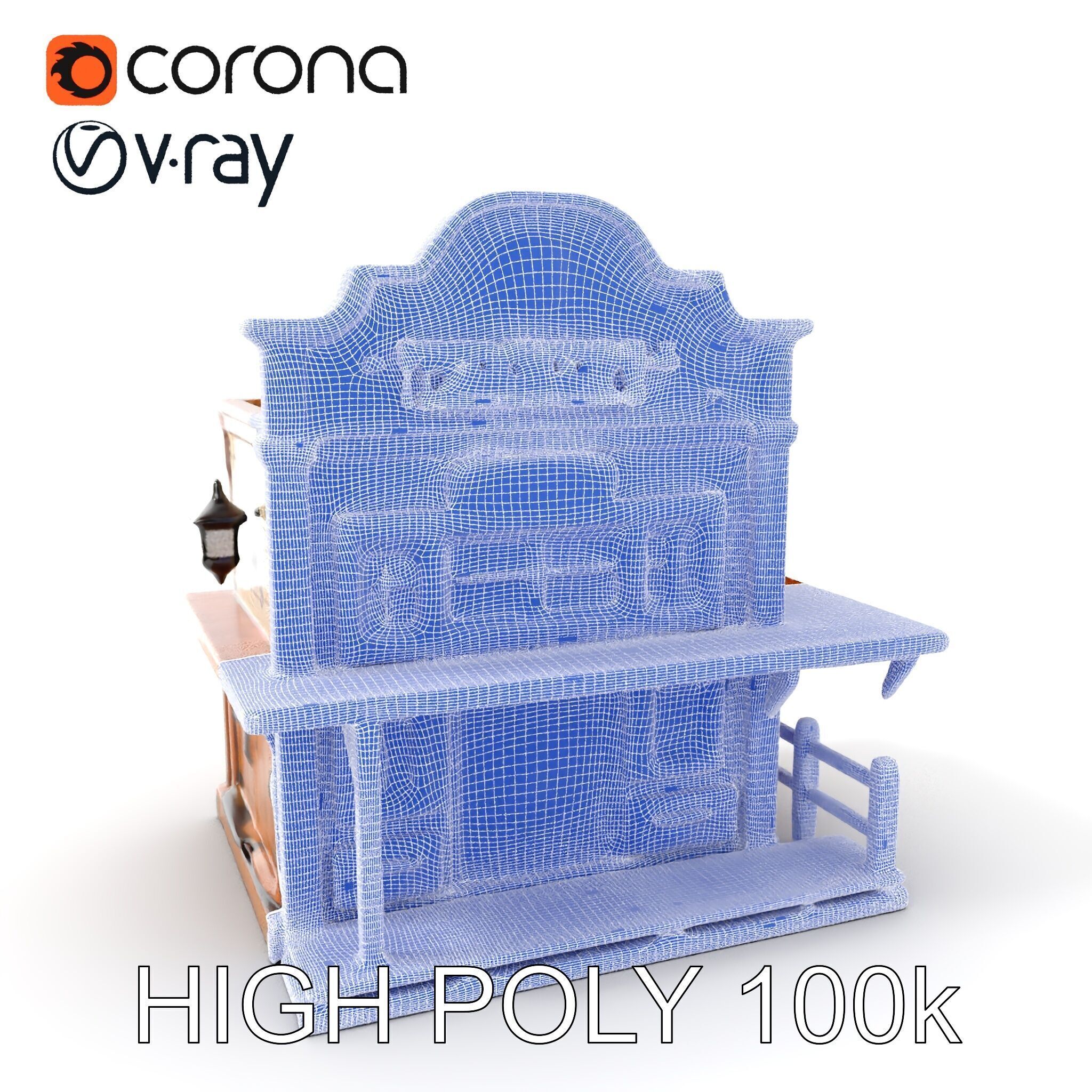 Western Saloon Building D Model Pack Low-poly 3D model_4