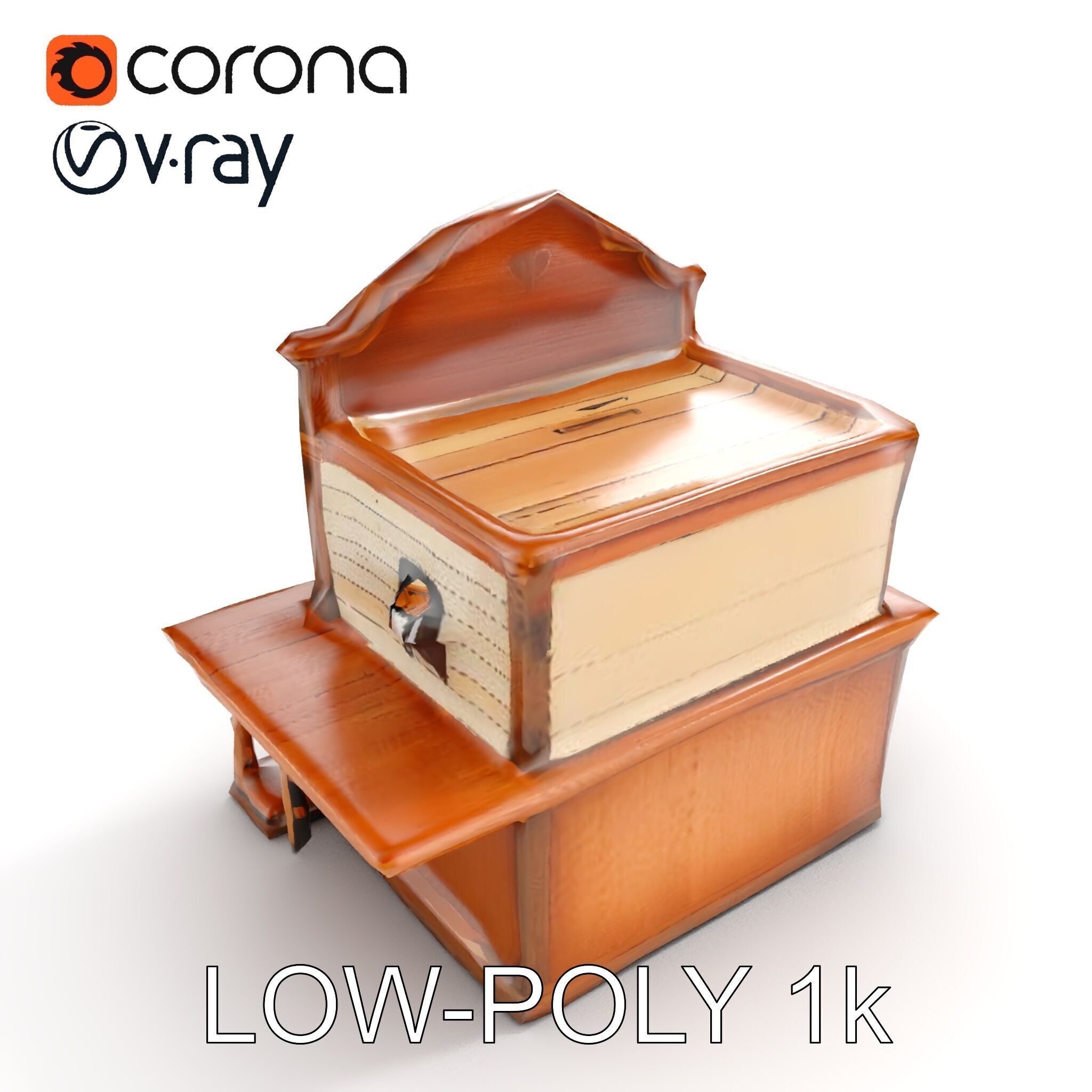 Western Saloon Building D Model Pack Low-poly 3D model_14