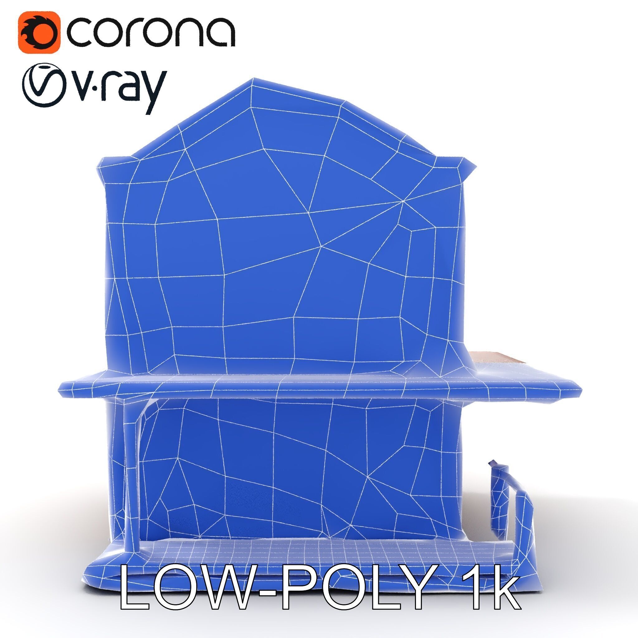 Western Saloon Building D Model Pack Low-poly 3D model_25