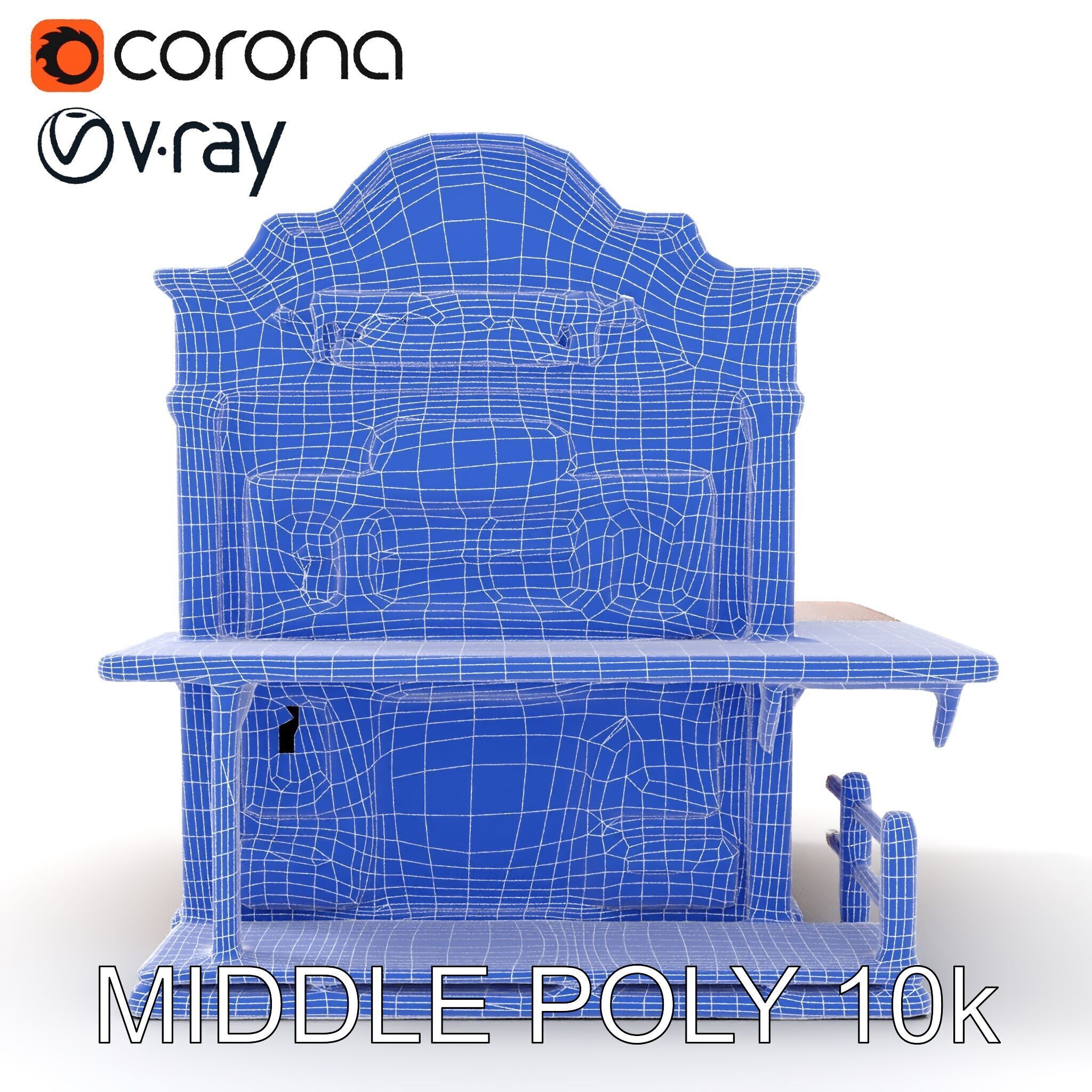 Western Saloon Building D Model Pack Low-poly 3D model_21