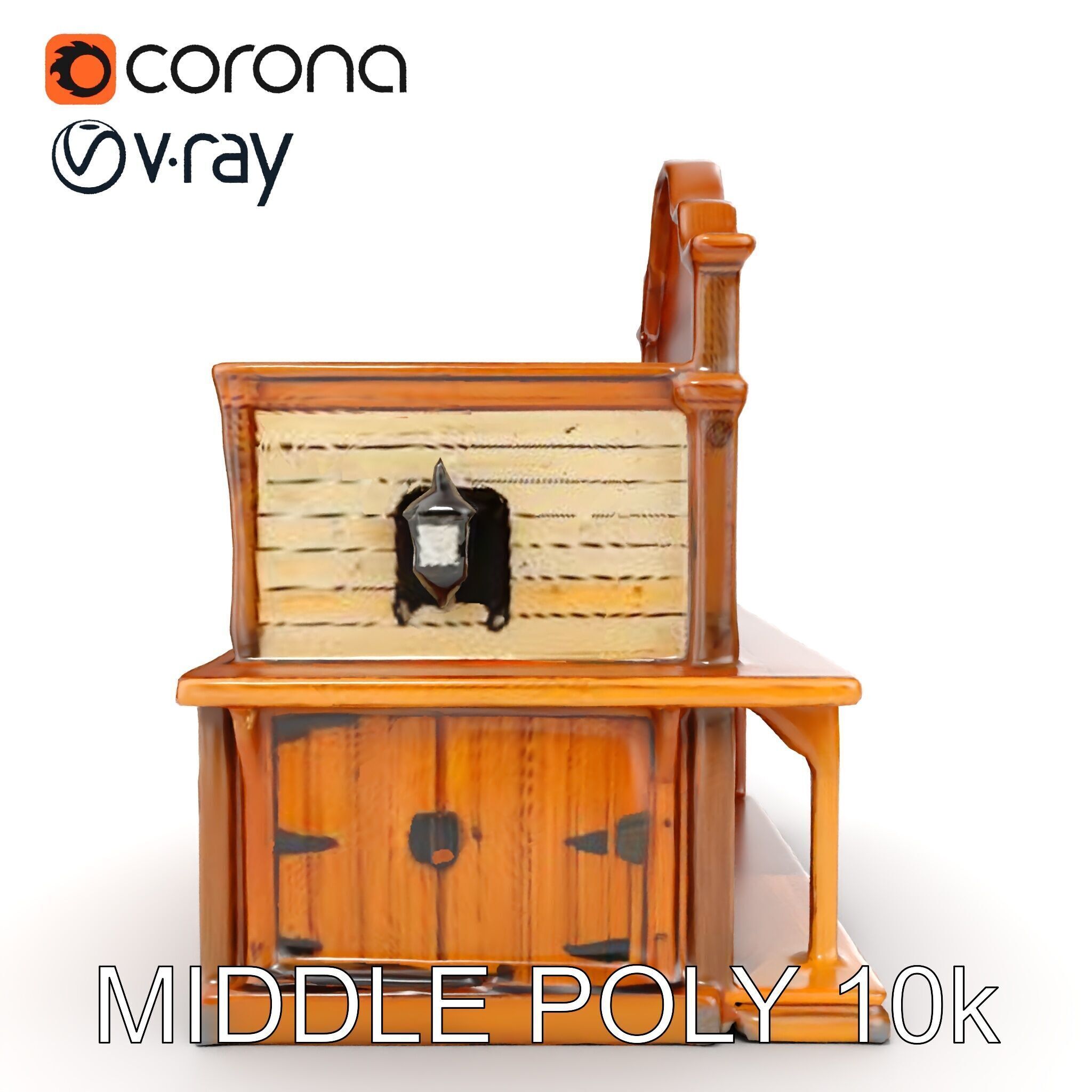 Western Saloon Building D Model Pack Low-poly 3D model_8