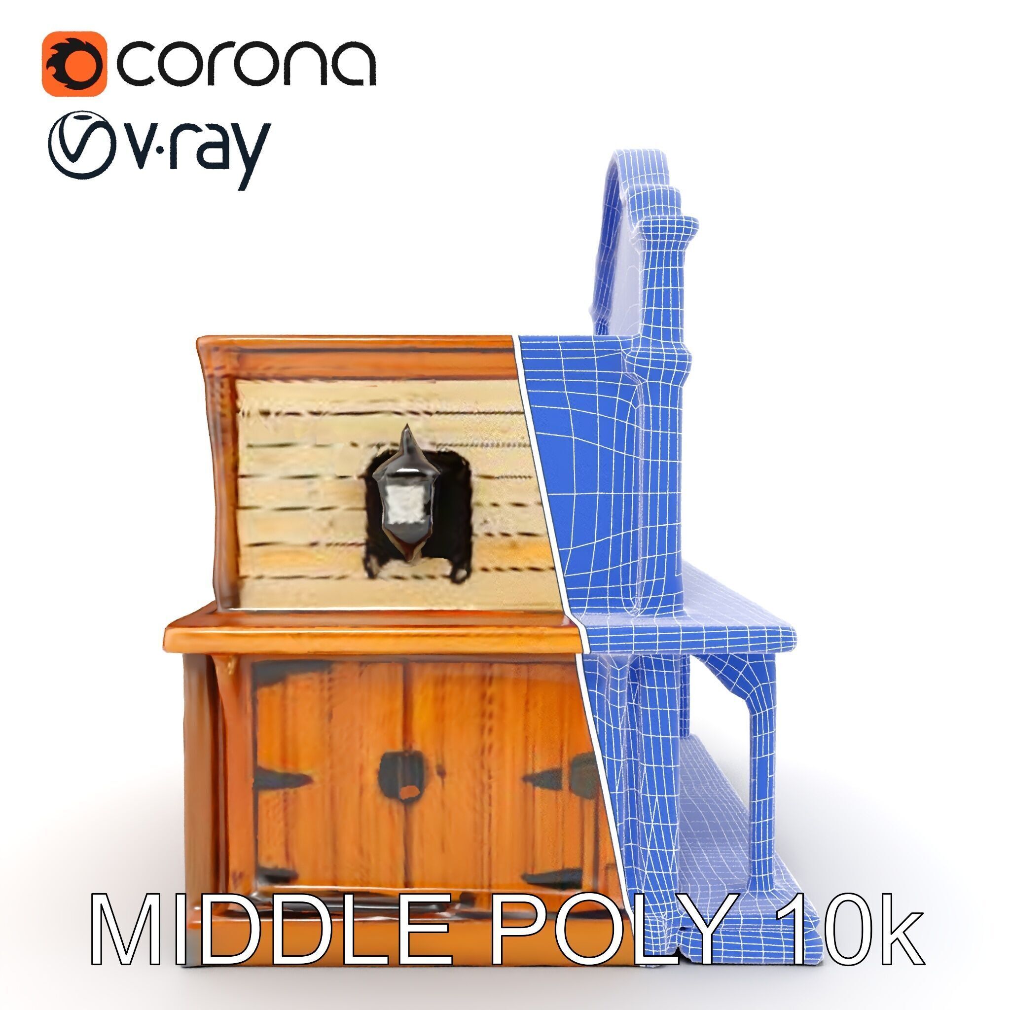 Western Saloon Building D Model Pack Low-poly 3D model_30