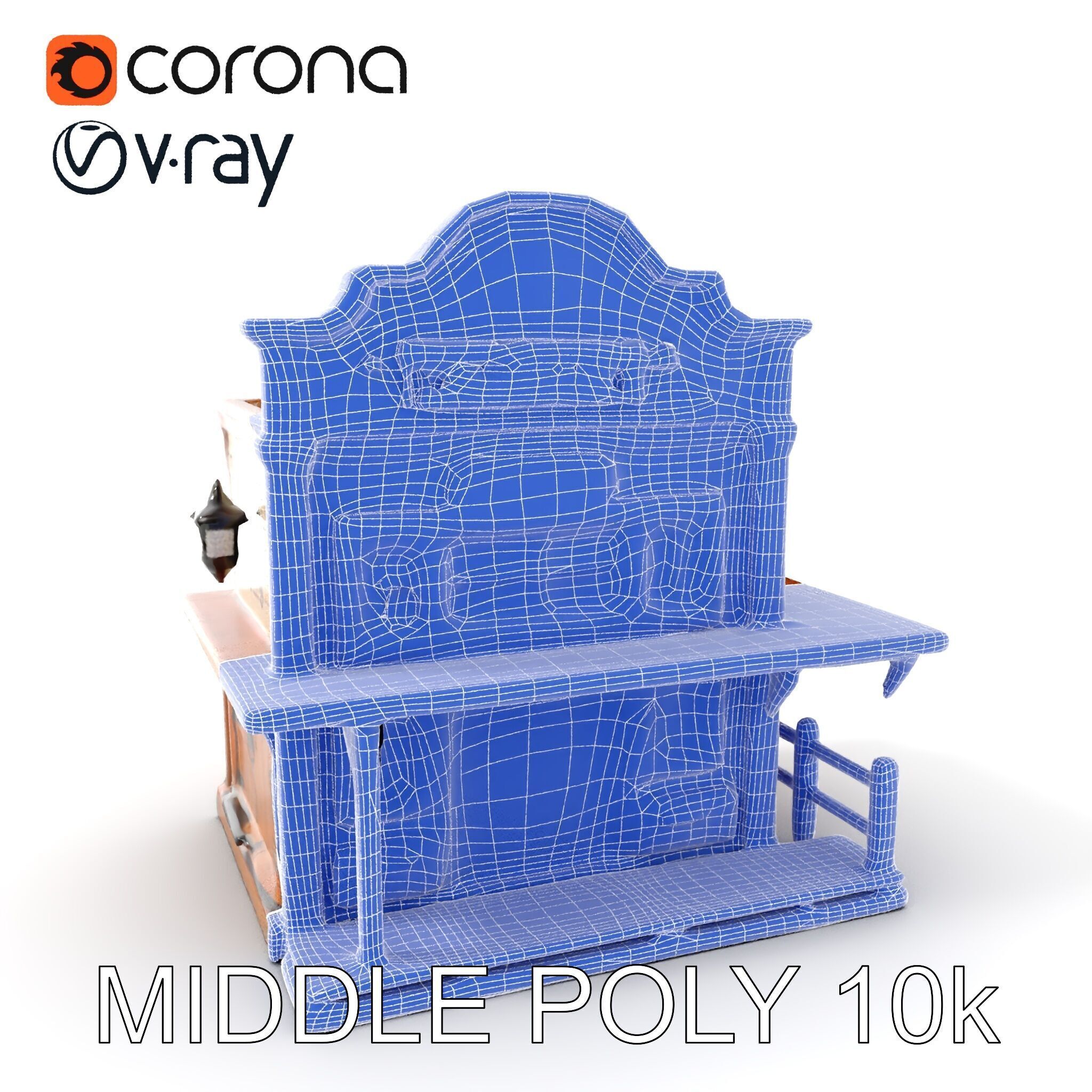 Western Saloon Building D Model Pack Low-poly 3D model_11