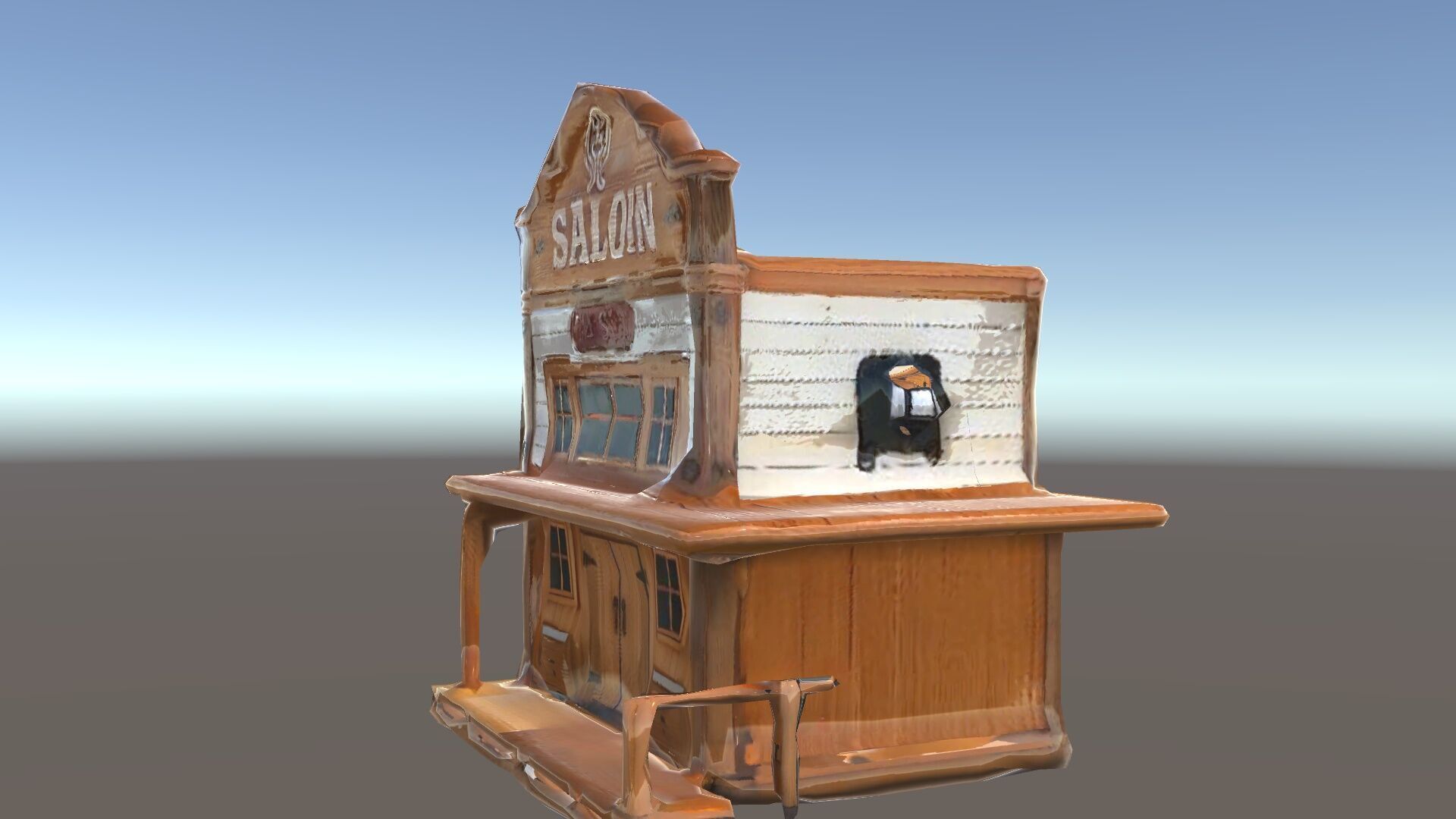 Western Saloon Building D Model Pack Low-poly 3D model_34
