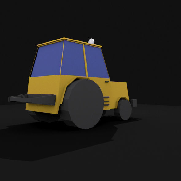 Mini Tractor Low-poly 3D model_6