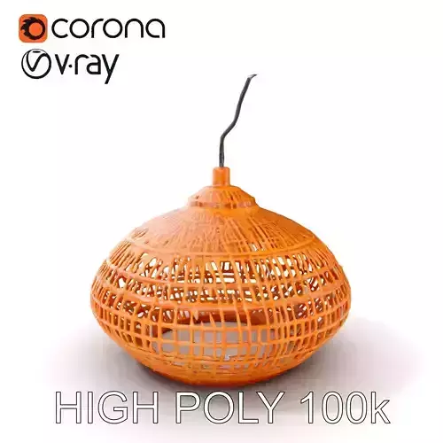 Wicker Pendant Light Model Pack Low-poly 3D model