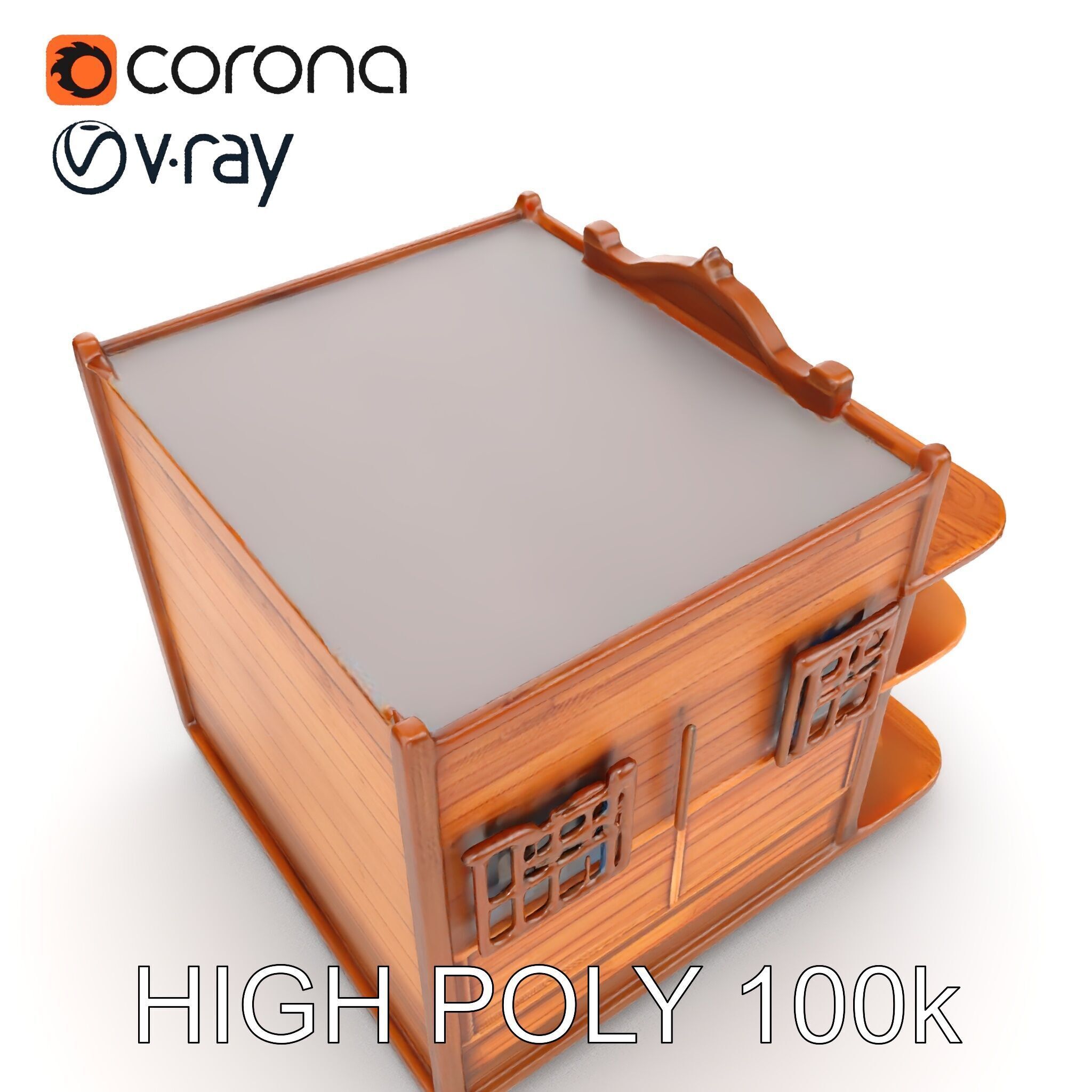 Western Saloon Building Model Pack Low-poly 3D model_23