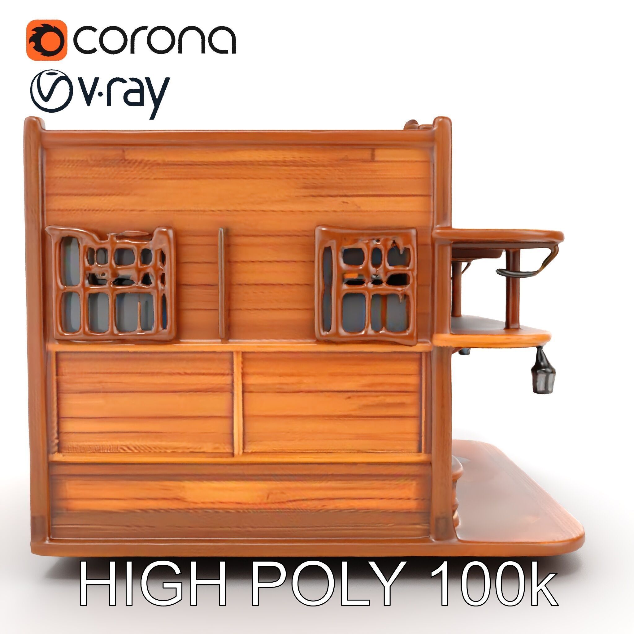 Western Saloon Building Model Pack Low-poly 3D model_17