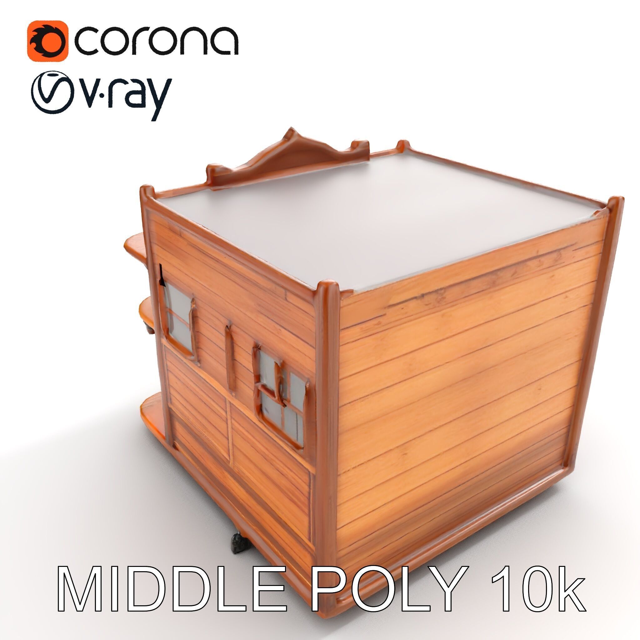 Western Saloon Building Model Pack Low-poly 3D model_12