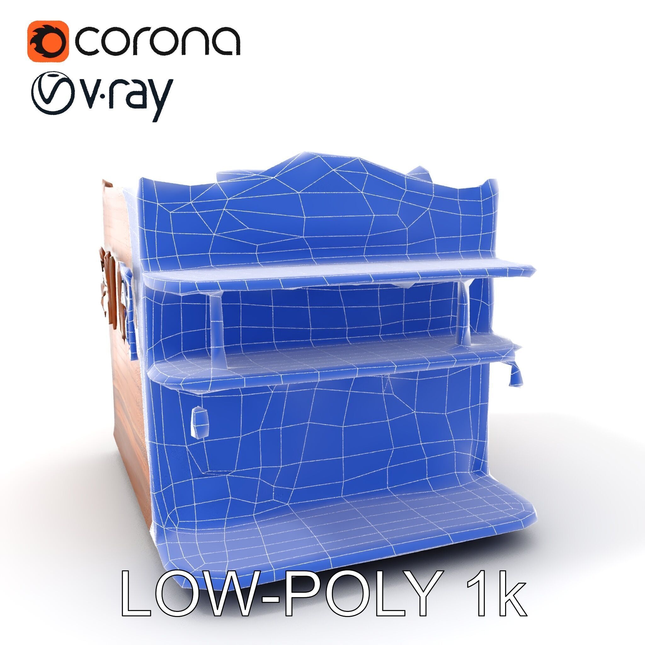 Western Saloon Building Model Pack Low-poly 3D model_13