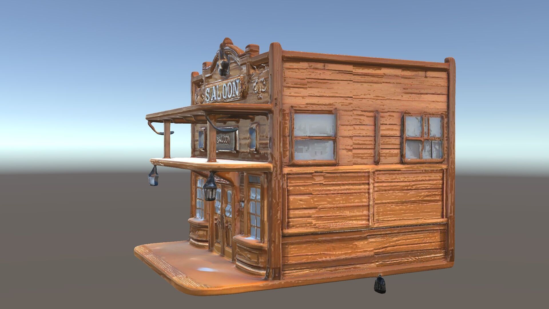 Western Saloon Building Model Pack Low-poly 3D model_6
