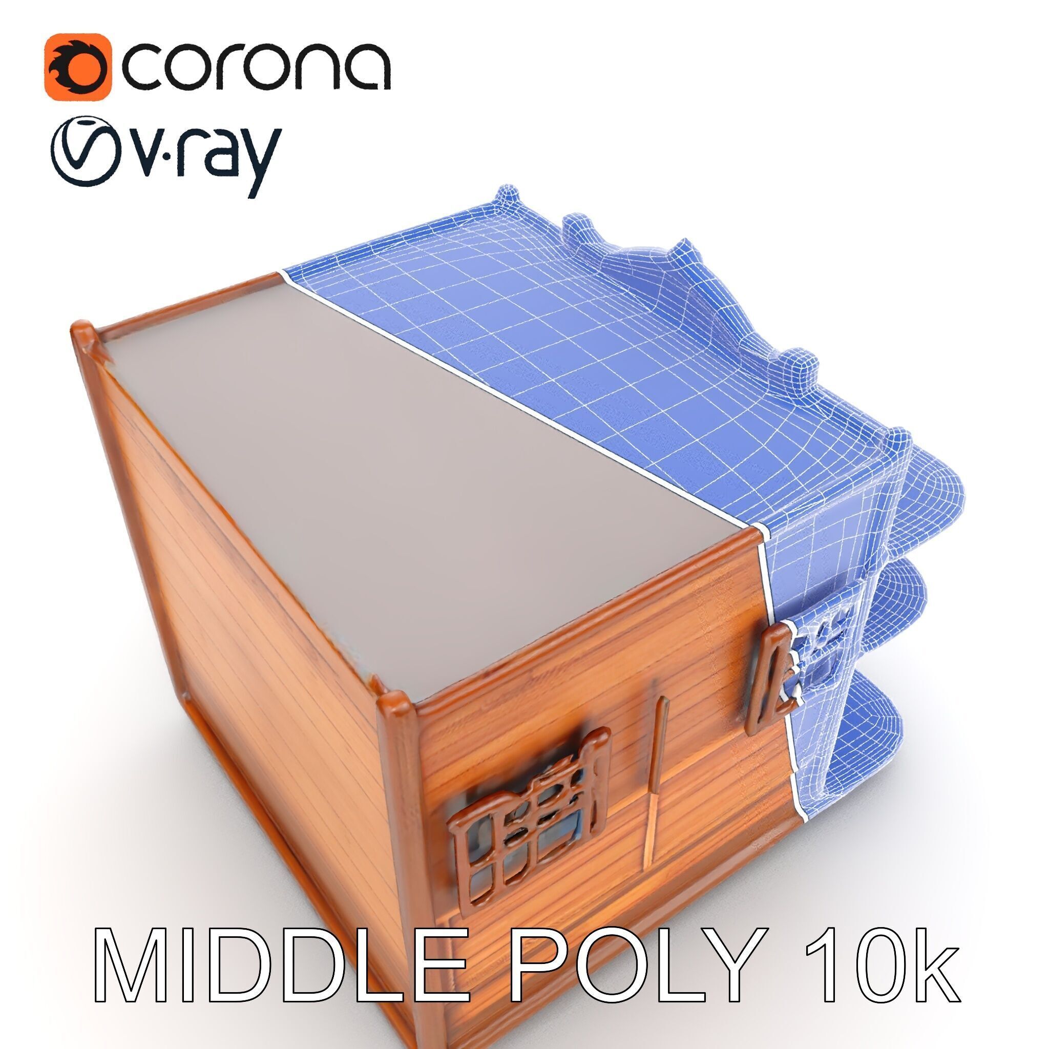 Western Saloon Building Model Pack Low-poly 3D model_15