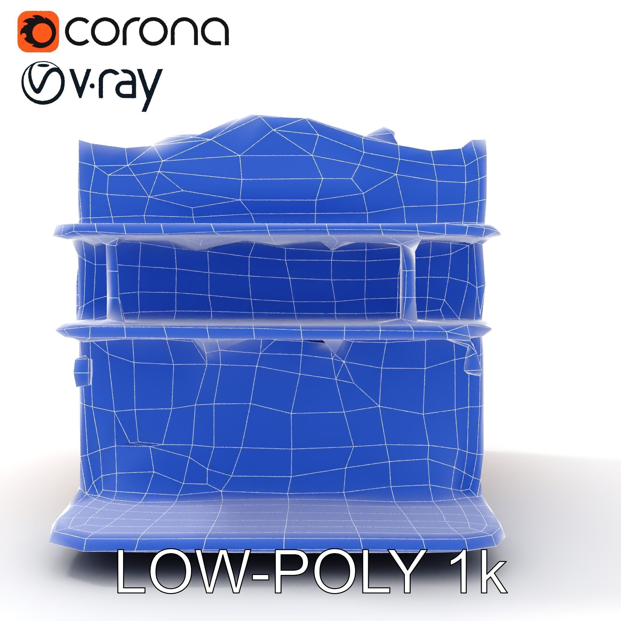 Western Saloon Building Model Pack Low-poly 3D model_32