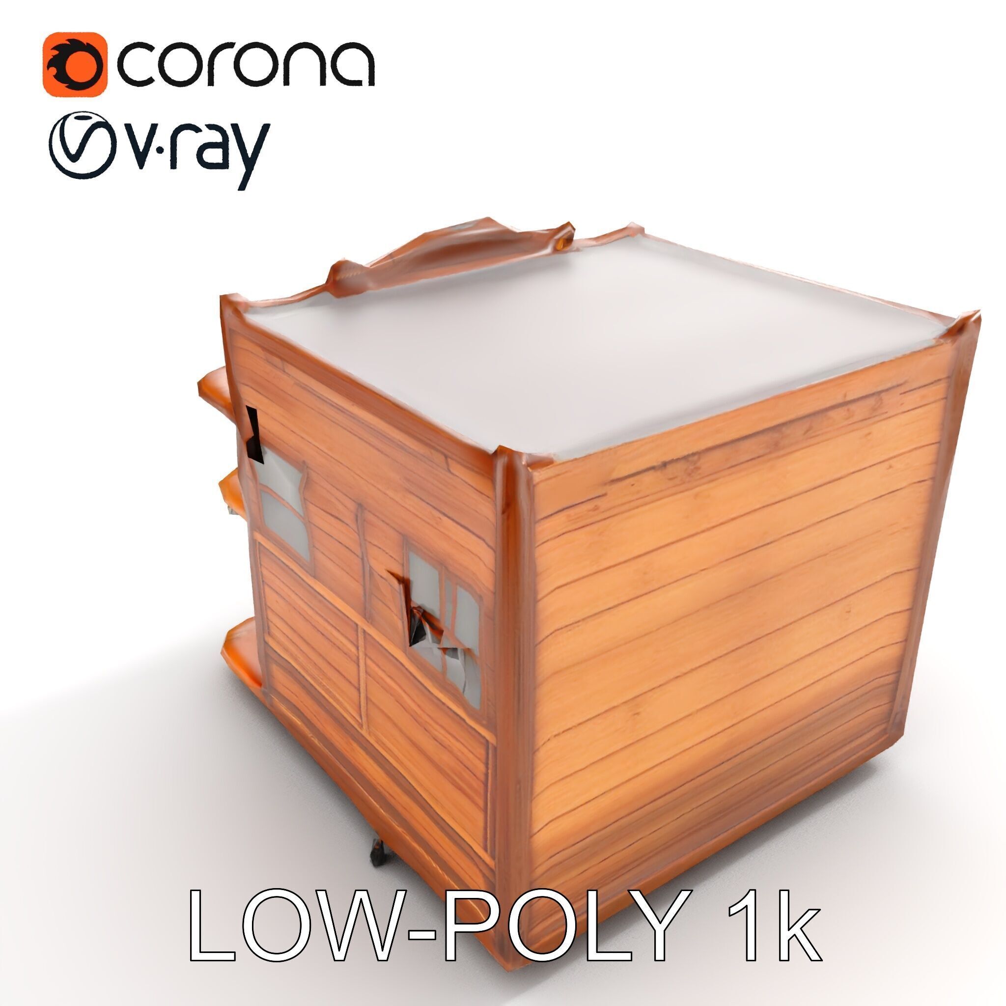 Western Saloon Building Model Pack Low-poly 3D model_16