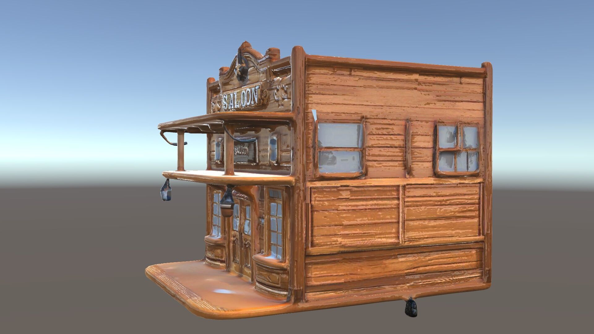 Western Saloon Building Model Pack Low-poly 3D model_34