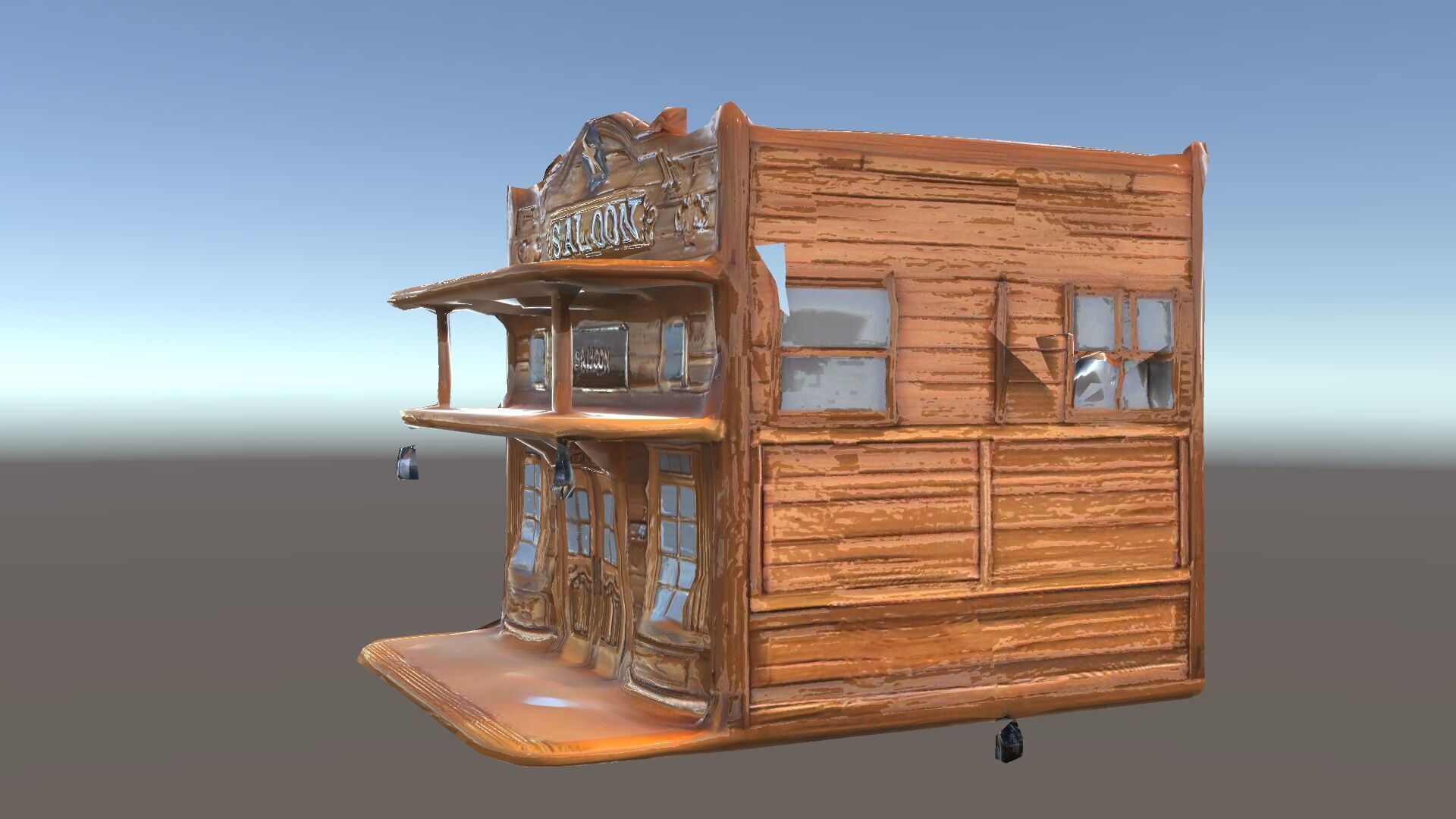 Western Saloon Building Model Pack Low-poly 3D model_35
