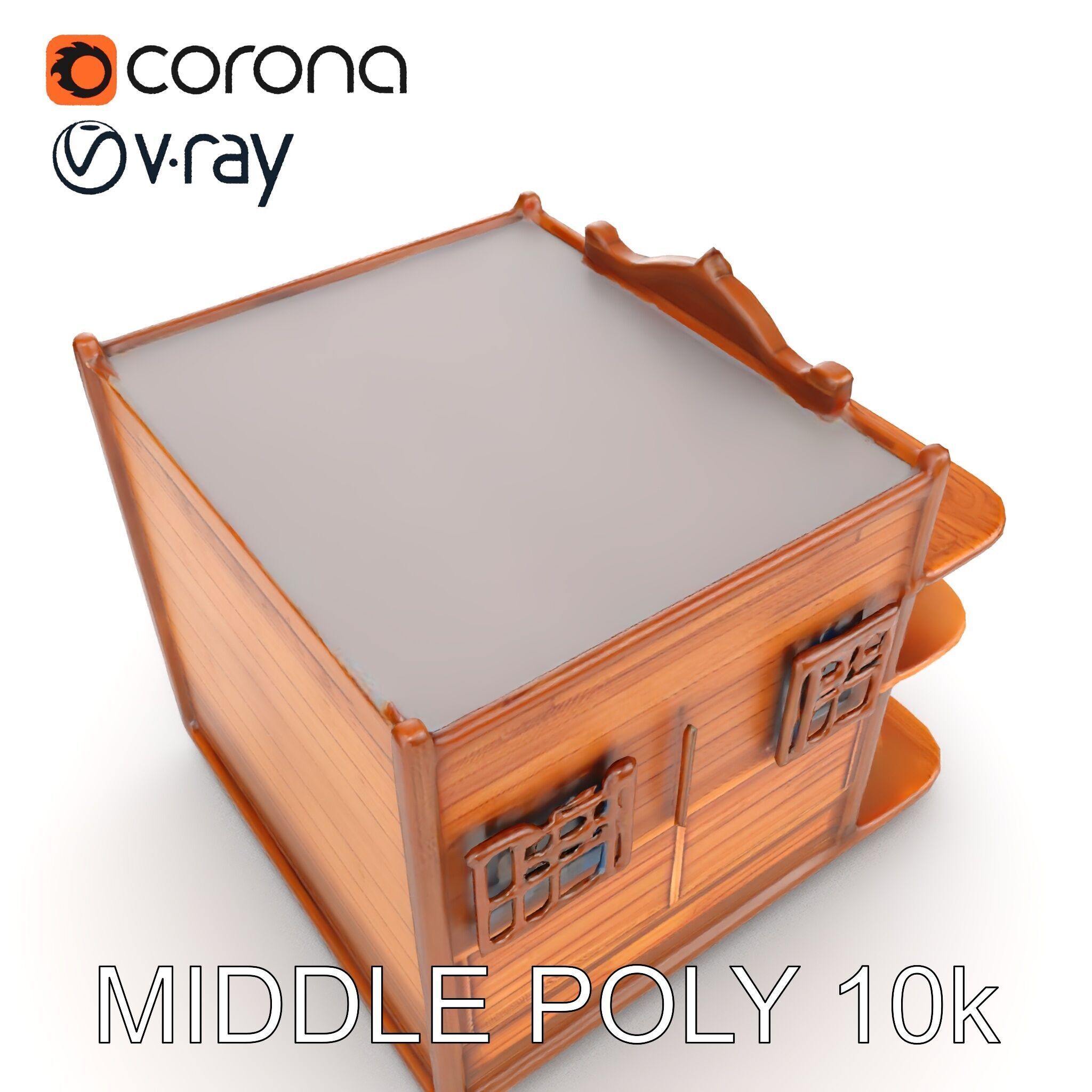 Western Saloon Building Model Pack Low-poly 3D model_9
