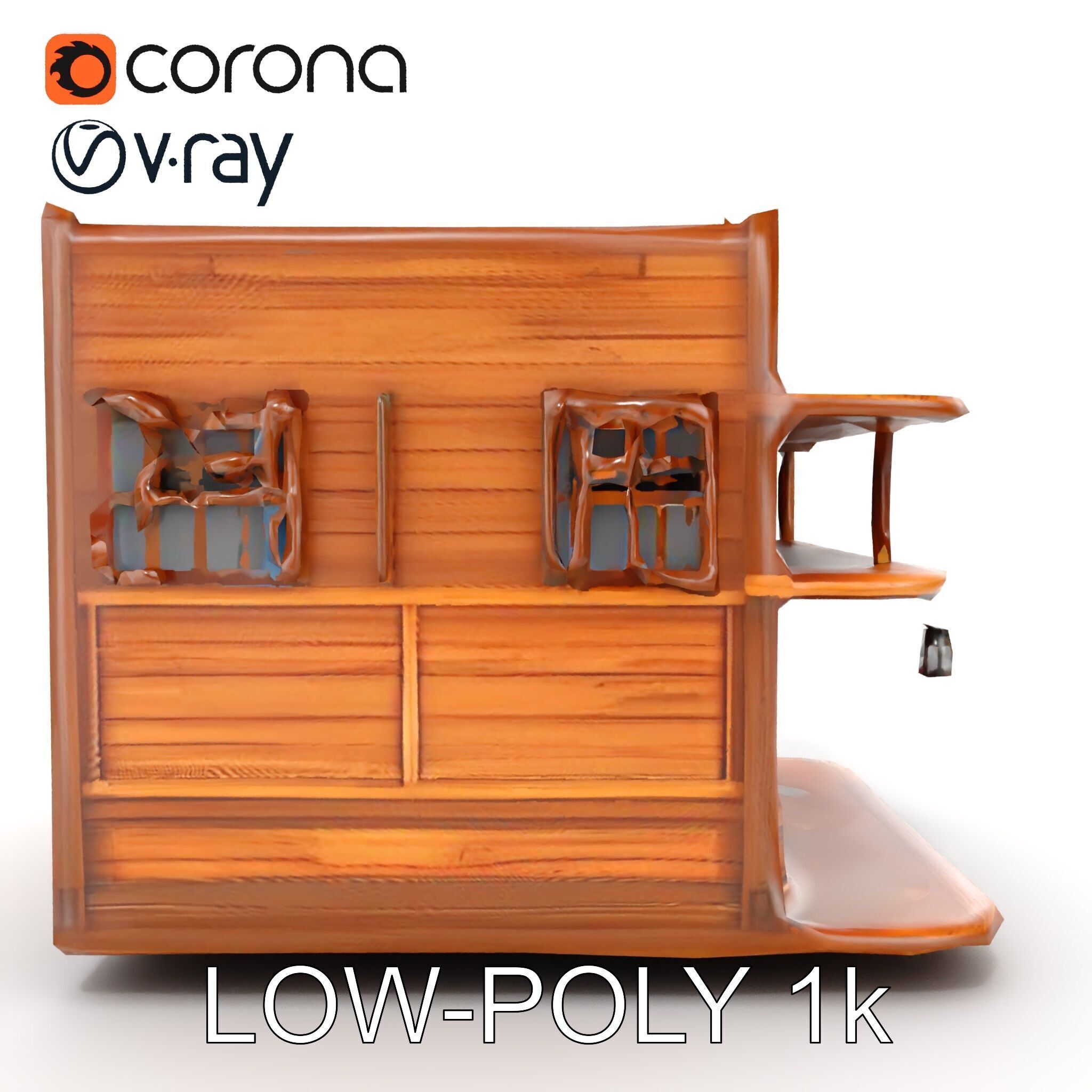 Western Saloon Building Model Pack Low-poly 3D model_8