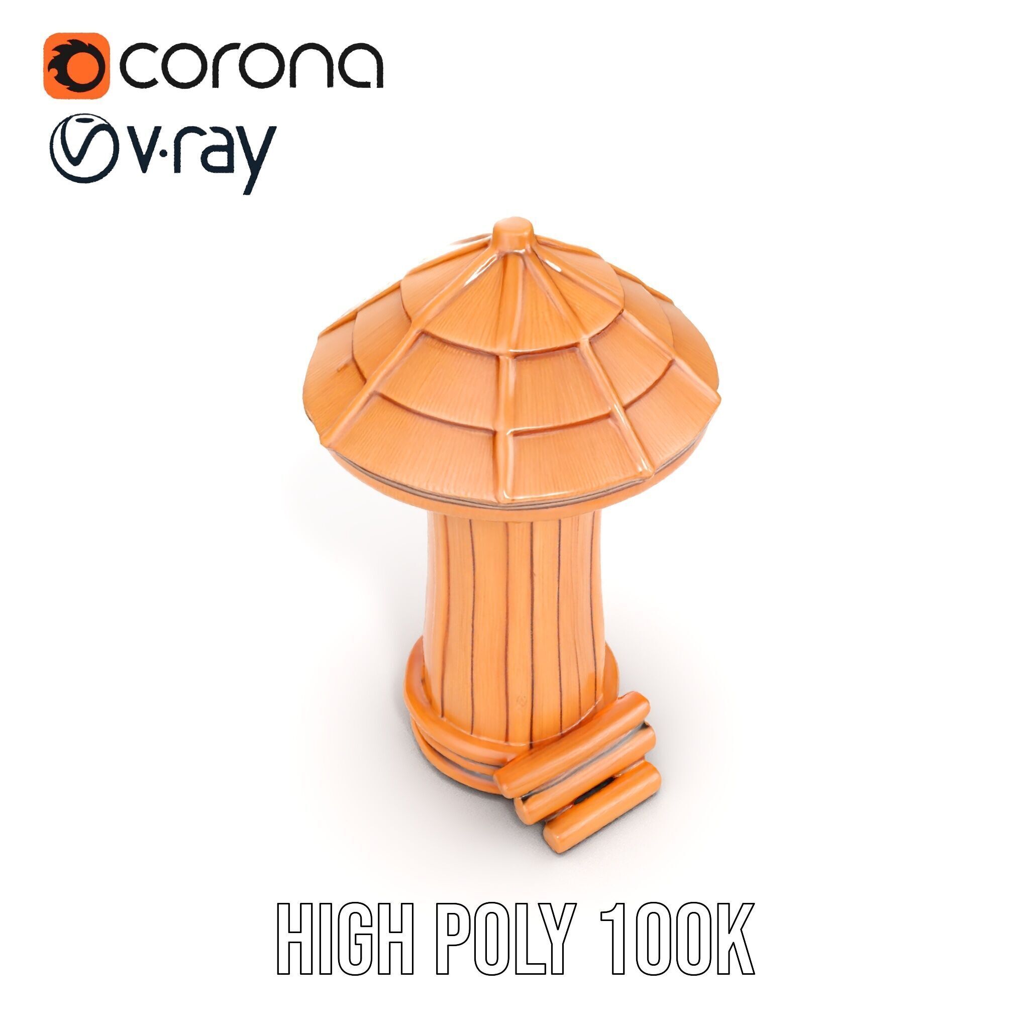 Wooden Treehouse Tower Model Pack Low-poly 3D model_16