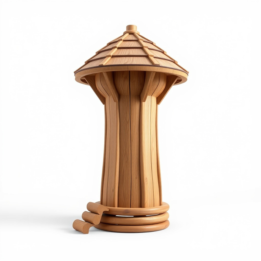 Wooden Treehouse Tower Model Pack Low-poly 3D model_3