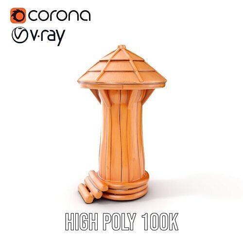 Wooden Treehouse Tower Model Pack Low-poly 3D model