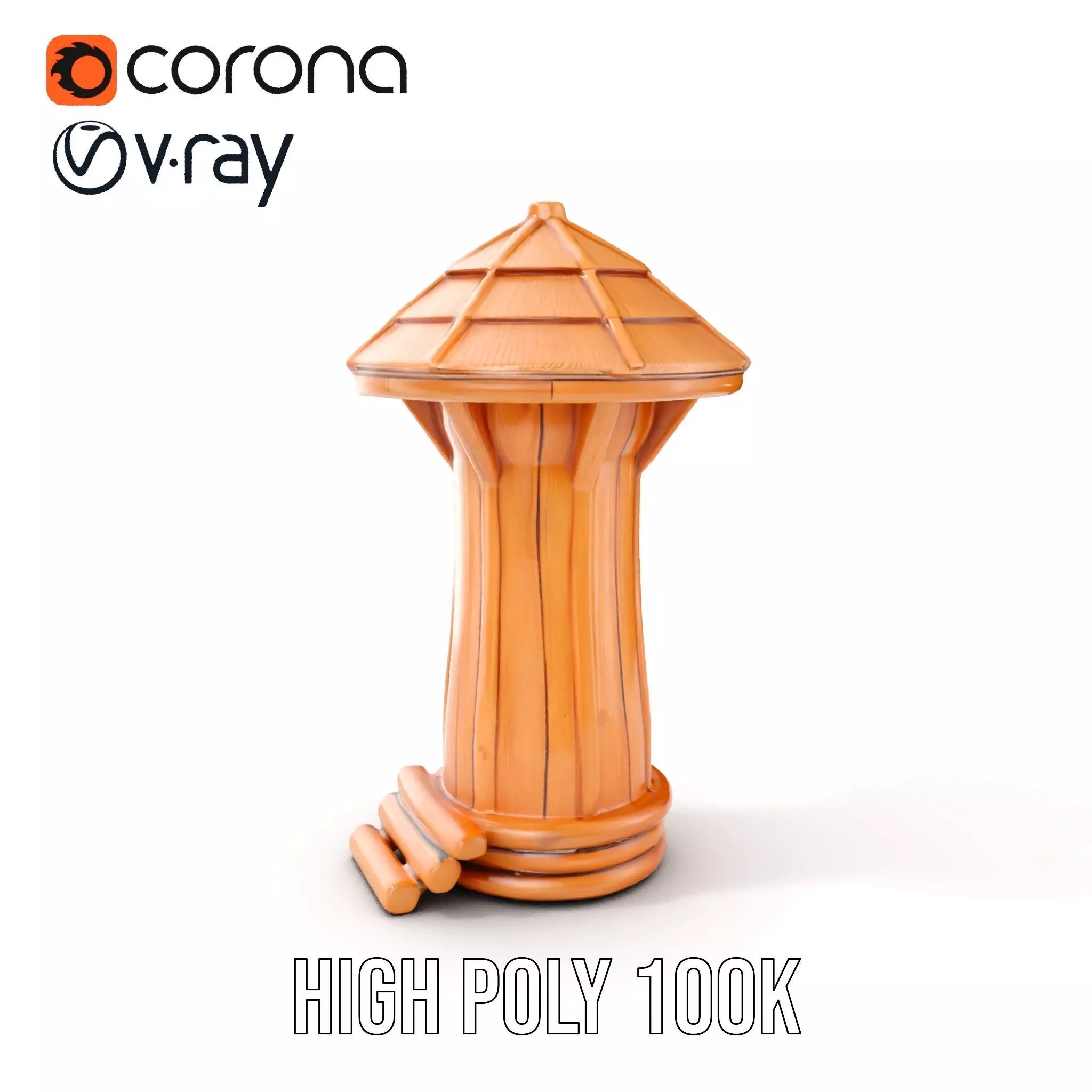 Wooden Treehouse Tower Model Pack Low-poly 3D model_0