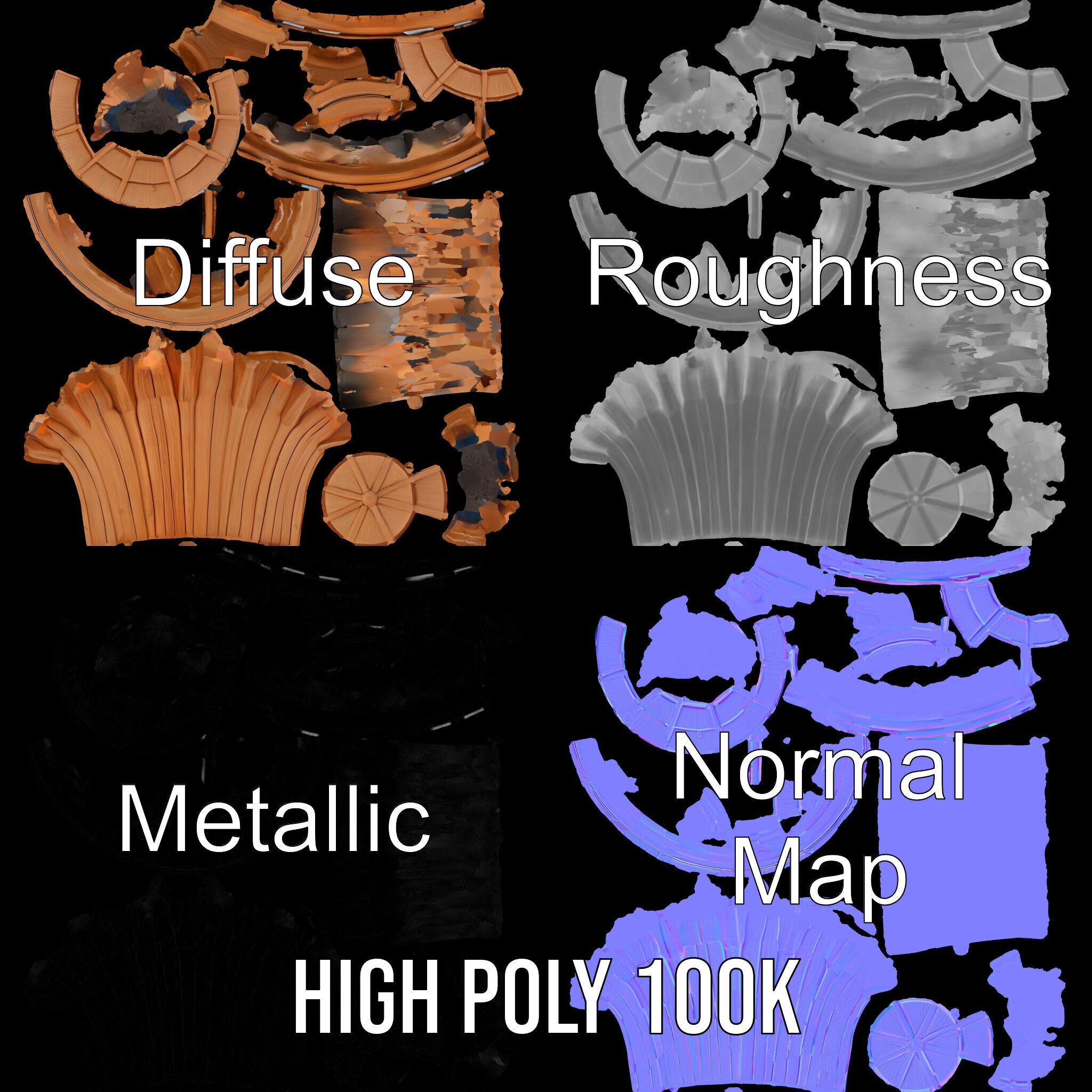 Wooden Treehouse Tower Model Pack Low-poly 3D model_4