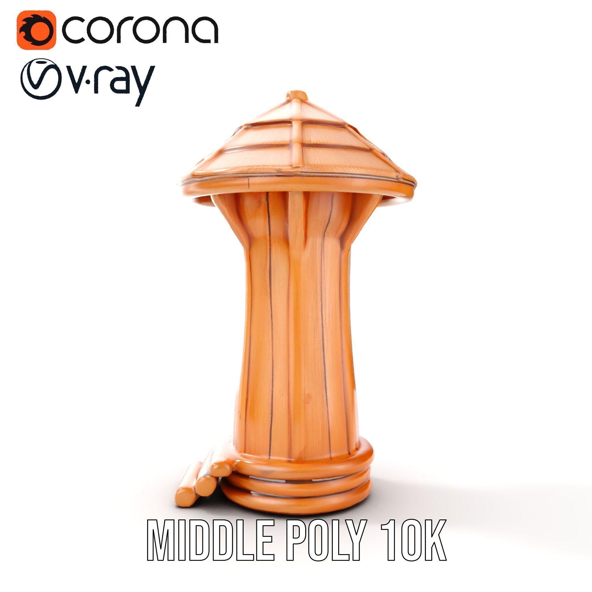 Wooden Treehouse Tower Model Pack Low-poly 3D model_17