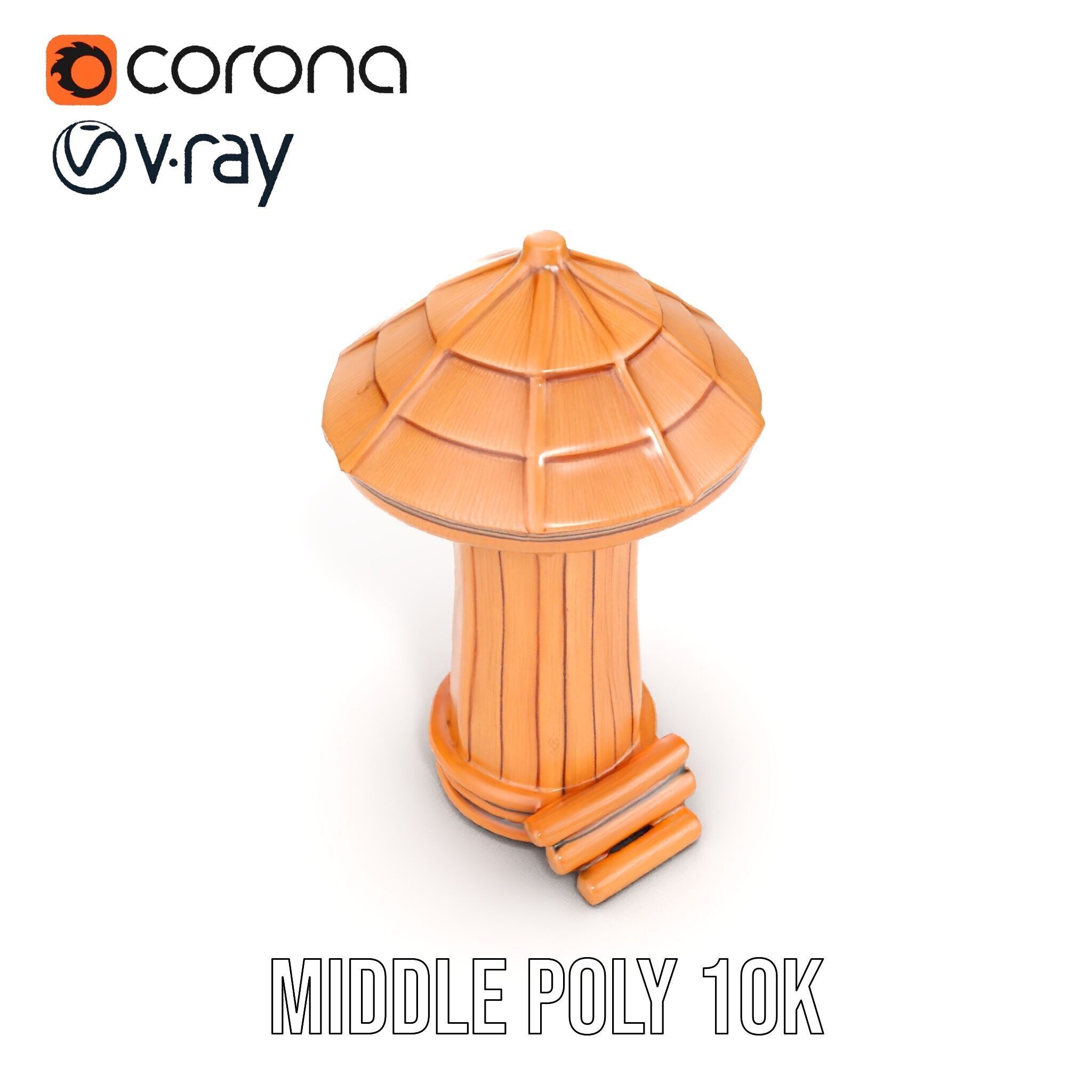 Wooden Treehouse Tower Model Pack Low-poly 3D model_22