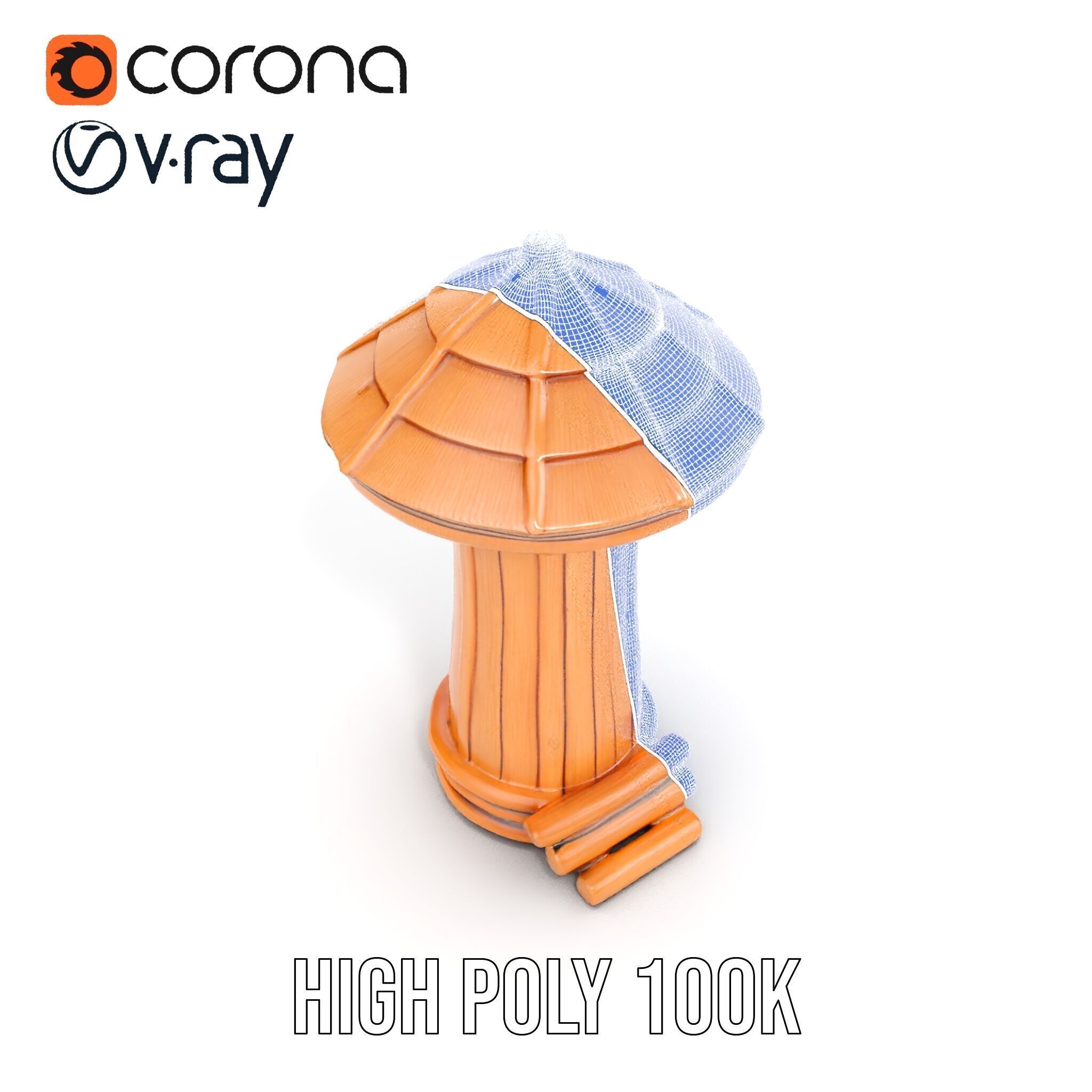 Wooden Treehouse Tower Model Pack Low-poly 3D model_36