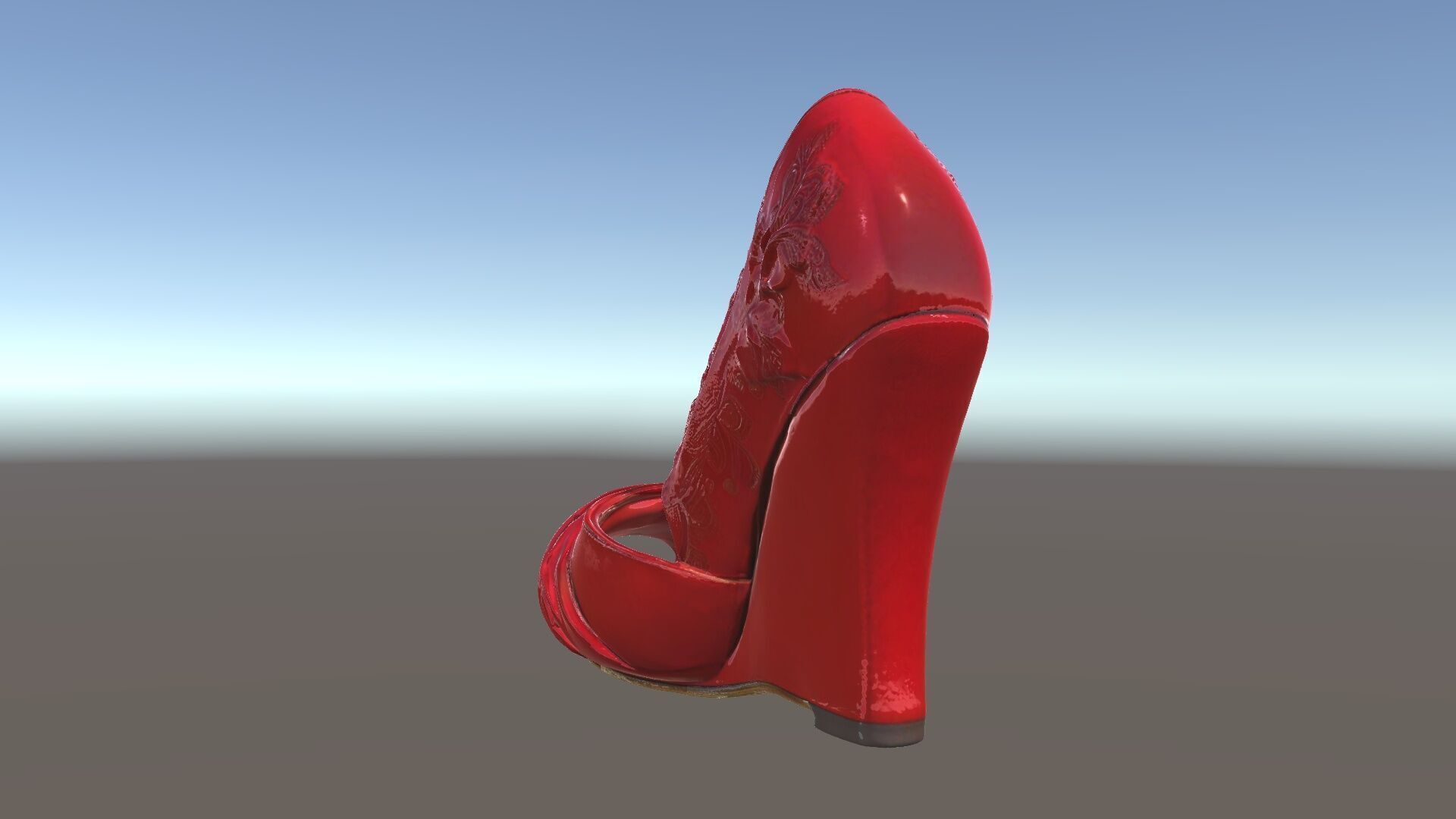 Elegant Red Shoe Model Pack with Lace Detail Low-poly 3D model_5