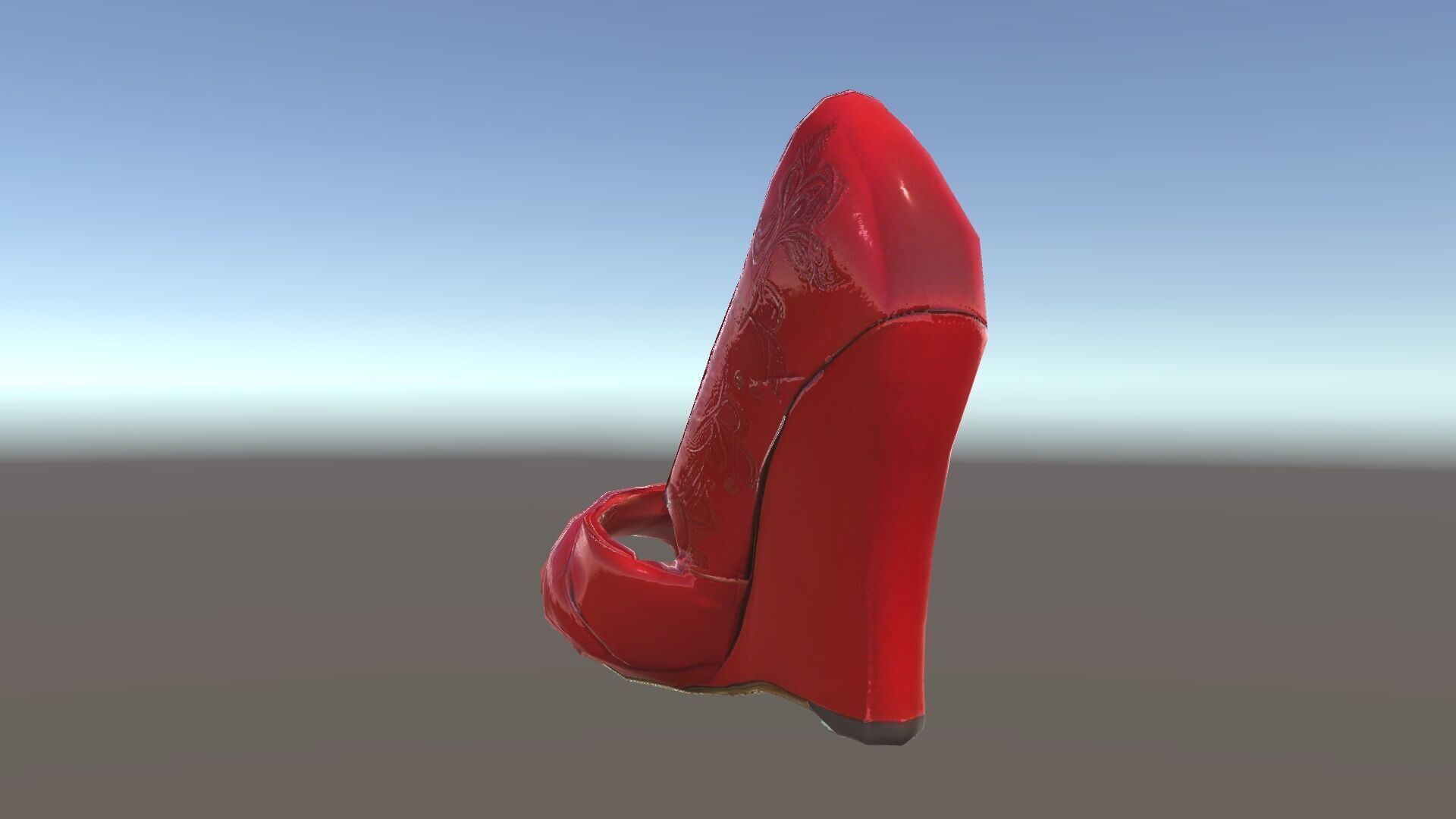 Elegant Red Shoe Model Pack with Lace Detail Low-poly 3D model_34