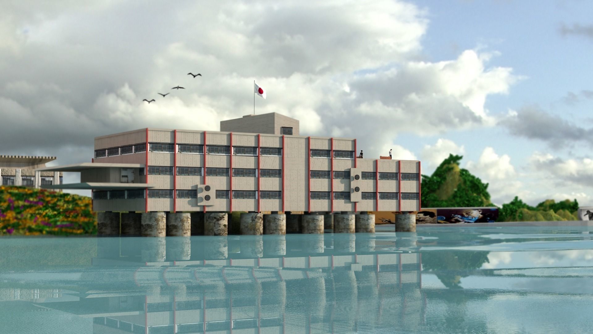 Junior school Free 3D model_0