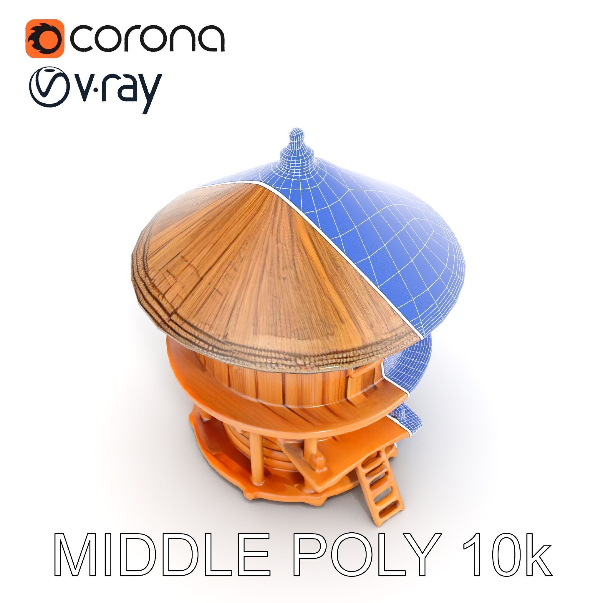 Round Wooden Cabin Model Pack Low-poly 3D model_27